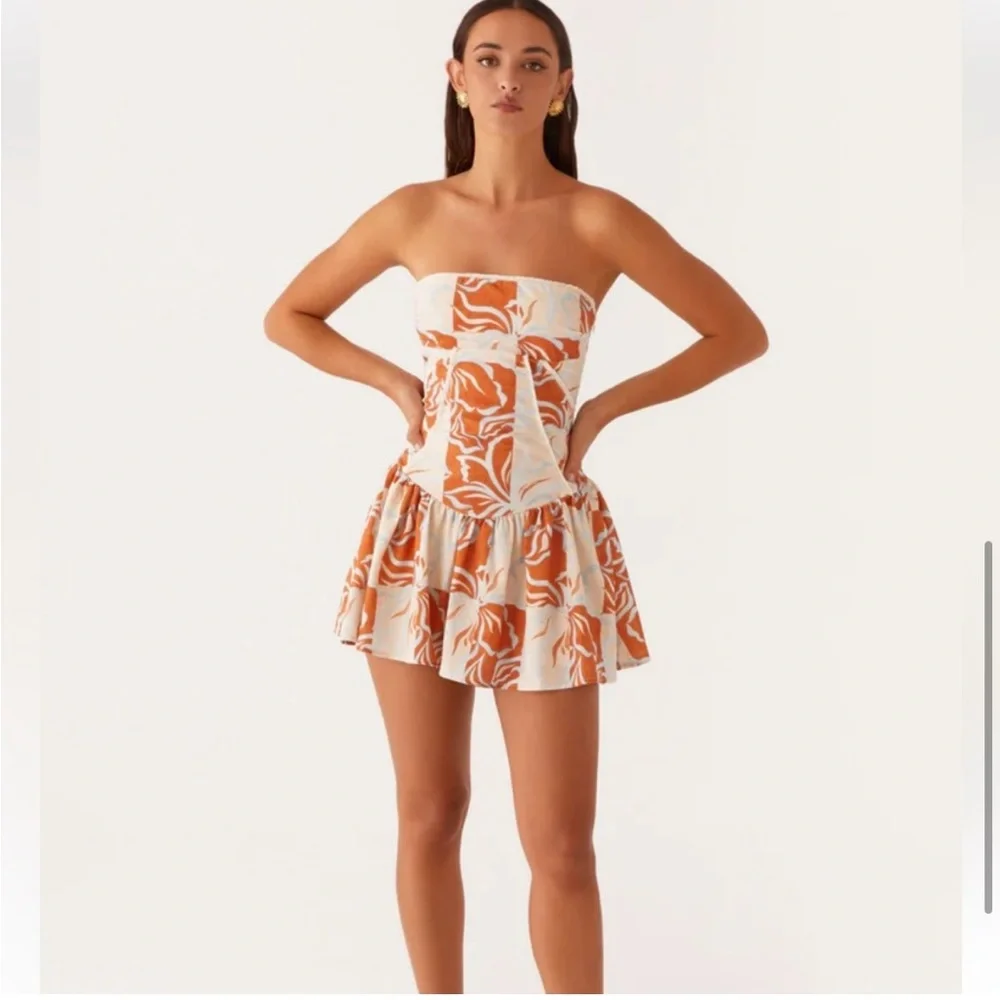 Peppermayo Orange and White Mini Dress - Picture 3 of 9